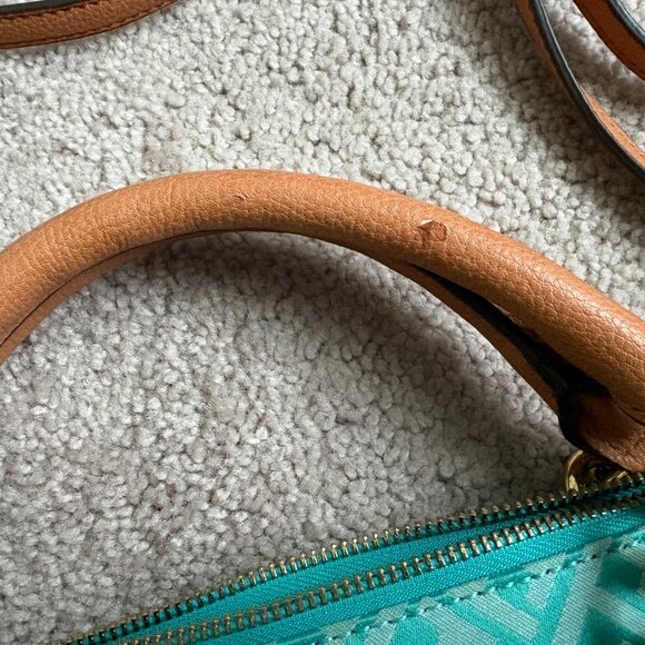 Tommy Hilfiger Turquoise Monogram Tote and Crossbody Bag, NWOT, 14in x 10in - Picture 8 of 10
